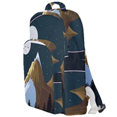 Mountains Forest Moon Stars View Double Compartment Backpack by Wegoenart