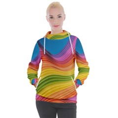  Rainbow Pattern Lines Women s Hooded Pullover by artworkshop