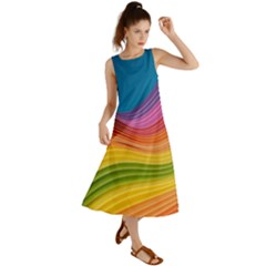  Rainbow Pattern Lines Summer Maxi Dress by artworkshop