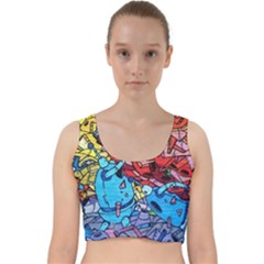 Graffiti-wall-mural-painting-arts Velvet Racer Back Crop Top by Simbadda