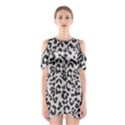 Grey And Black Jaguar Dots Shoulder Cutout One Piece Dress View1