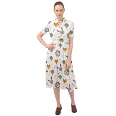 Rabbit, Lions And Nuts  Keyhole Neckline Chiffon Dress by ConteMonfrey