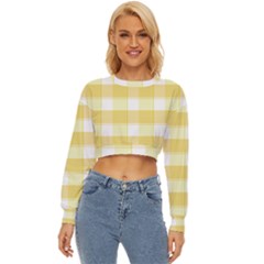 White And Yellow Plaids Lightweight Long Sleeve Sweatshirt by ConteMonfrey