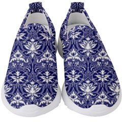 Blue Lace Decorative Ornament - Pattern 14th And 15th Century - Italy Vintage  Kids  Slip On Sneakers by ConteMonfrey