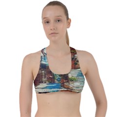 An Italian Neighborhood  Criss Cross Racerback Sports Bra by ConteMonfrey