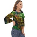 Chameleon Reptile Lizard Animal Cut Out Wide Sleeve Top View3