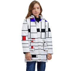 Illustration Geometric Abstract Plates Mosaic Kid s Hooded Longline Puffer Jacket by Wegoenart