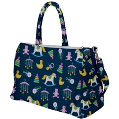 Cute Babies Toys Seamless Pattern Duffel Travel Bag by Vaneshart