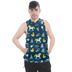 Cute Babies Toys Seamless Pattern Men s Sleeveless Hoodie by Vaneshart