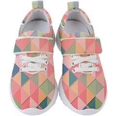Illustration Pink Background Geometric Triangle Kids  Velcro Strap Shoes by Wegoenart