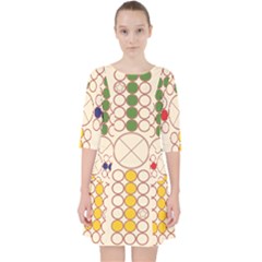 Ludo Game Quarter Sleeve Pocket Dress by Wegoenart