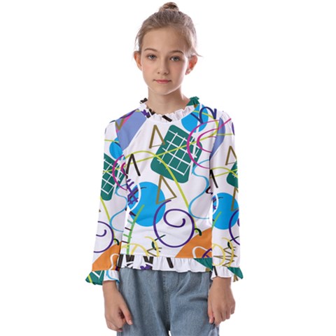 Abstract Pattern Kids  Frill Detail Tee by Wegoenart