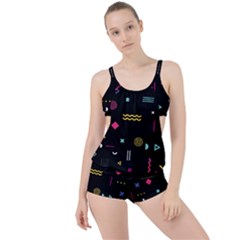 Illustration Geometric Art Colorful Shapes Boyleg Tankini Set  by Wegoenart