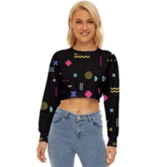 Illustration Geometric Art Colorful Shapes Lightweight Long Sleeve Sweatshirt by Wegoenart