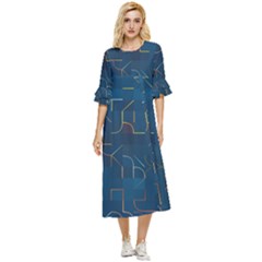 Illustration Abstract Art Artistic Celebration Double Cuff Midi Dress by Wegoenart