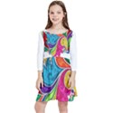 IM Fourth Dimension Colour 30 Kids  Quarter Sleeve Skater Dress View1