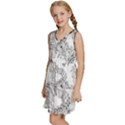 IM Fourth Dimension Black White 34 Kids  Sleeveless Tiered Mini Dress View2