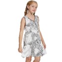 IM Fourth Dimension Black White 34 Kids  Sleeveless Tiered Mini Dress View3