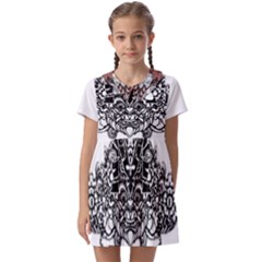 Im Fourth Dimension Black White 35 Kids  Asymmetric Collar Dress by imanmulyana