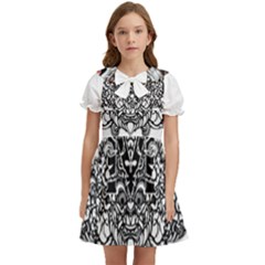 Im Fourth Dimension Black White 35 Kids  Bow Tie Puff Sleeve Dress by imanmulyana