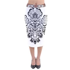 Im Fourth Dimension Black White 40 Velvet Midi Pencil Skirt by imanmulyana