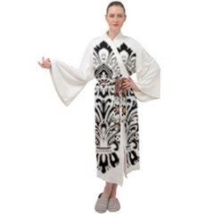 Im Fourth Dimension Black White 40 Maxi Velour Kimono by imanmulyana