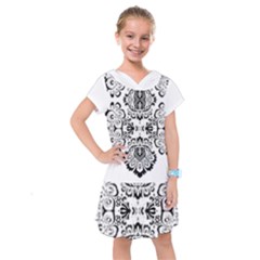 Im Fourth Dimension Black White 57 Kids  Drop Waist Dress by imanmulyana