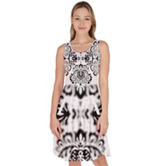 Im Fourth Dimension Black White 57 Knee Length Skater Dress With Pockets by imanmulyana