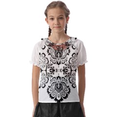 Im Fourth Dimension Black White 57 Kids  Frill Chiffon Blouse by imanmulyana