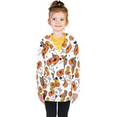 Illustration Pumpkin Bear Bat Bunny Chicken Kids  Double Breasted Button Coat by Sudhe