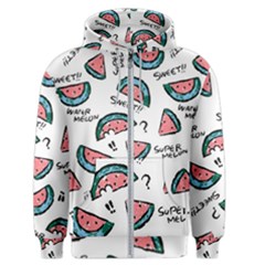 Illustration Watermelon Fruit Sweet Slicee Men s Zipper Hoodie by Sudhe