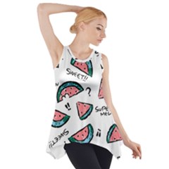 Illustration Watermelon Fruit Sweet Slicee Side Drop Tank Tunic by Sudhe