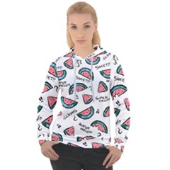 Illustration Watermelon Fruit Sweet Slicee Women s Overhead Hoodie by Sudhe