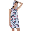 Illustration Watermelon Fruit Sweet Slicee Racer Back Hoodie Dress View1