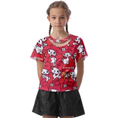 Rabbit Background Cartoon Kids  Front Cut Tee by Sudhe