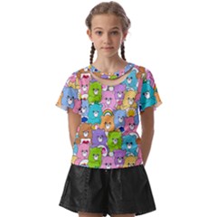 Care Bears Bear Background Cartoon Kids  Front Cut Tee by Sudhe