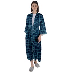 Abstract Illustration Background Rectangles Pattern Maxi Satin Kimono by Amaryn4rt