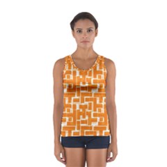 Illustration Orange Background Rectangles Pattern Sport Tank Top  by Amaryn4rt