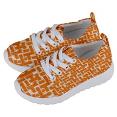 Illustration Orange Background Rectangles Pattern Kids  Lightweight Sports Shoes by Amaryn4rt