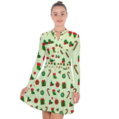 Illustration Festive Background Holiday Background Long Sleeve Panel Dress by Amaryn4rt