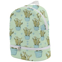 Background Pattern Green Cactus Flora Zip Bottom Backpack by Amaryn4rt