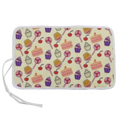 Food Illustration Cupcake Pattern Lollipop Pen Storage Case (s) by Amaryn4rt