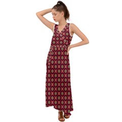 Kaleidoscope Seamless Pattern V-neck Chiffon Maxi Dress by Amaryn4rt