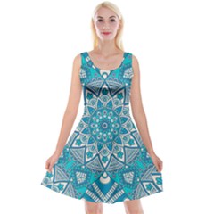 Mandala Blue Reversible Velvet Sleeveless Dress by zappwaits