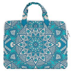 Mandala Blue Macbook Pro 16  Double Pocket Laptop Bag  by zappwaits