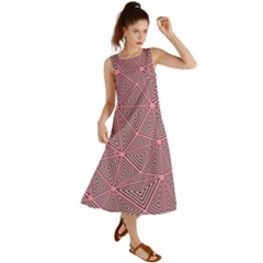 Triangle-line Pink Summer Maxi Dress by nateshop