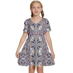 Triangle-design Kids  Short Sleeve Tiered Mini Dress by nateshop