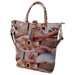 A Beautiful Table - Italian Food Buckle Top Tote Bag by ConteMonfrey