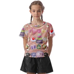 Illustration Seamless Pattern Standardize Kids  Front Cut Tee by danenraven