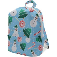 Christmas Sweets Snowman Background Zip Up Backpack by danenraven